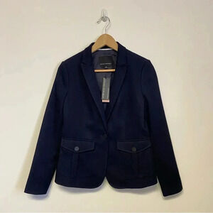 Banana Republic Navy Blue Stretch Utility Jacket Sz 4